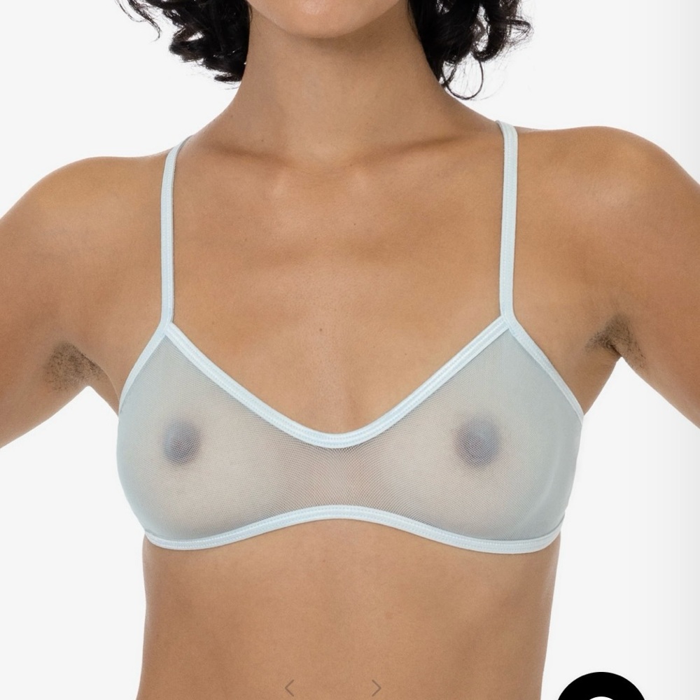 MICRO MESH SPAGHETTI BRALETTE BRA Never Worn, Light Blue